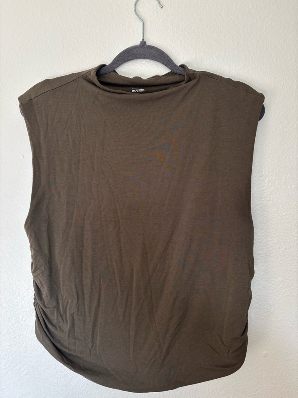 Women's Olive Sleeveless Top - Casual Draped Tank